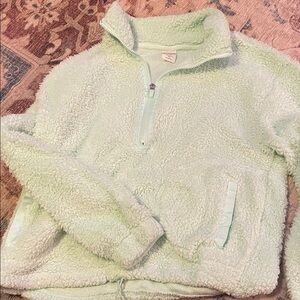 Women's Cozy Fleece Sweater - Light Green